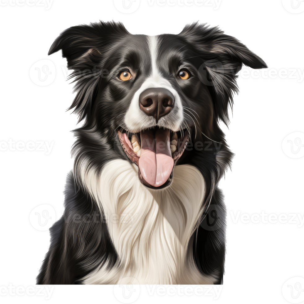 Border Collie dog isolated on transparent background . AI Generated png