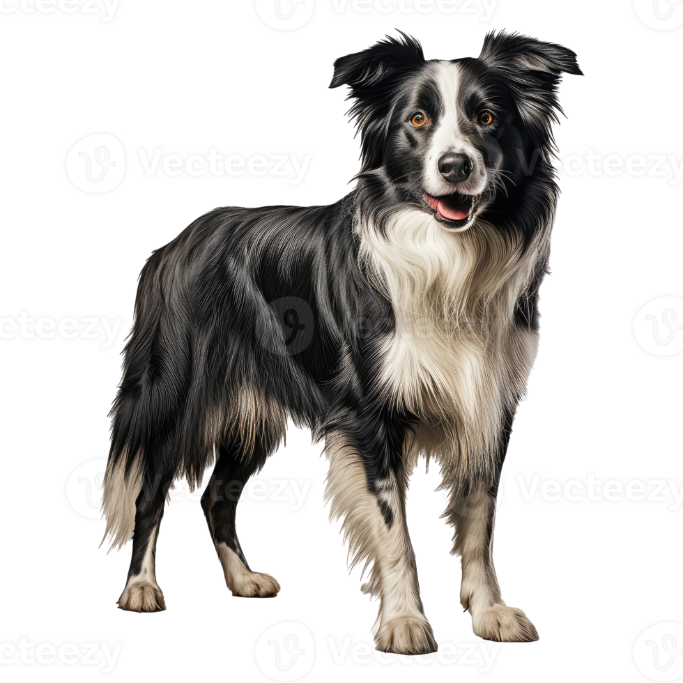 Border Collie dog isolated on transparent background . AI Generated png