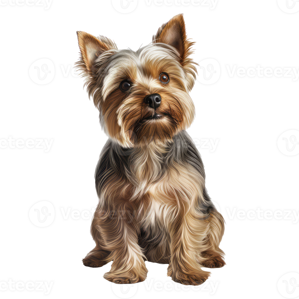 yorkshire dog isolated on transparent background . AI Generated png