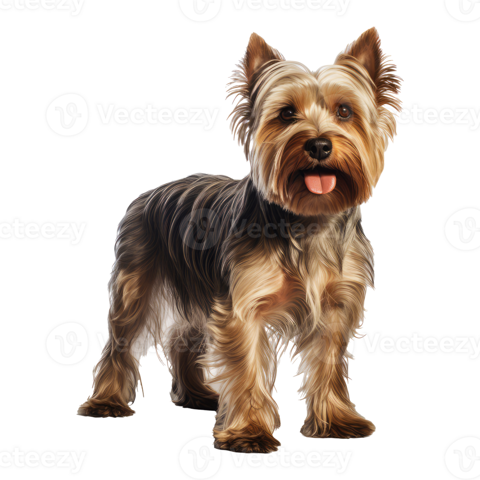 yorkshire dog isolated on transparent background . AI Generated png