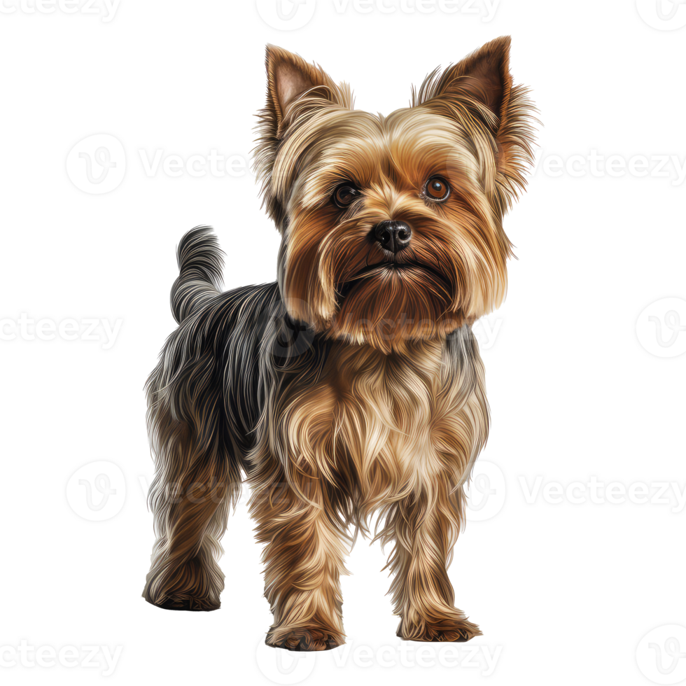 yorkshire dog isolated on transparent background . AI Generated png