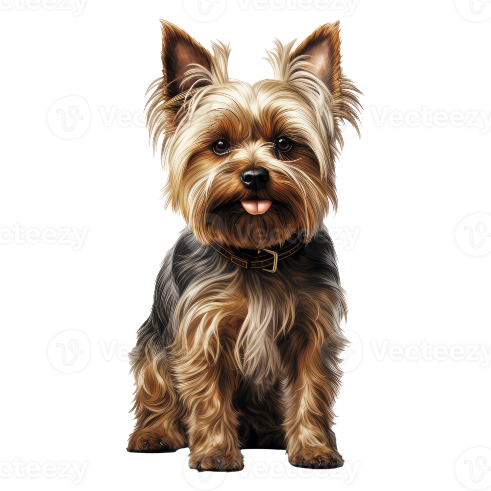 yorkshire dog isolated on transparent background . AI Generated png