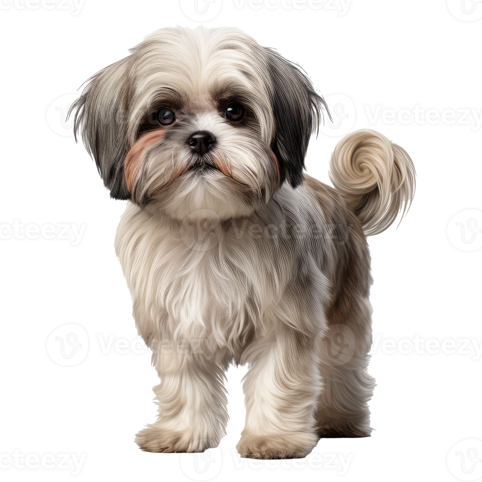 Shih Tzu dog isolated on transparent background . AI Generated png