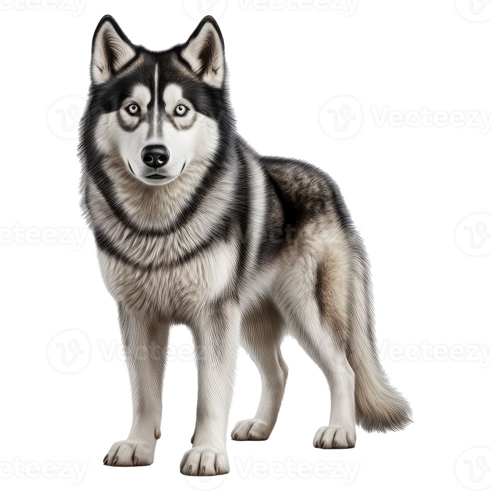 siberian husky dog isolated on transparent background . AI Generated png