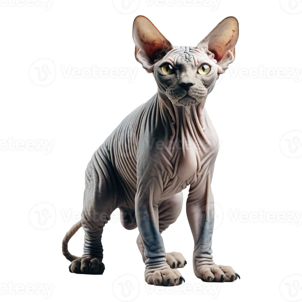 Sphynx cat isolated on transparent background . AI Generated png