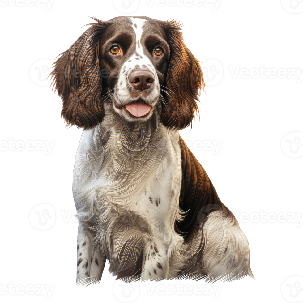 English Springer Spaniel dog isolated on transparent background . AI Generated png