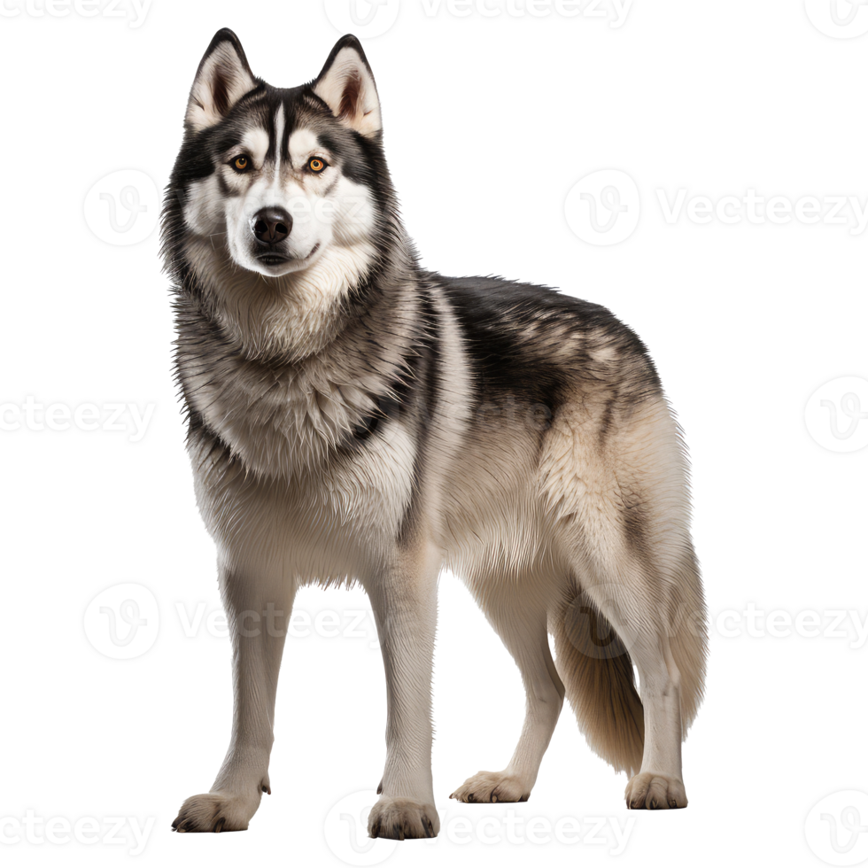 siberian husky dog isolated on transparent background . AI Generated png