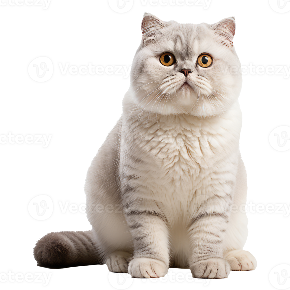 Scottish Fold cat isolated on transparent background . AI Generated png