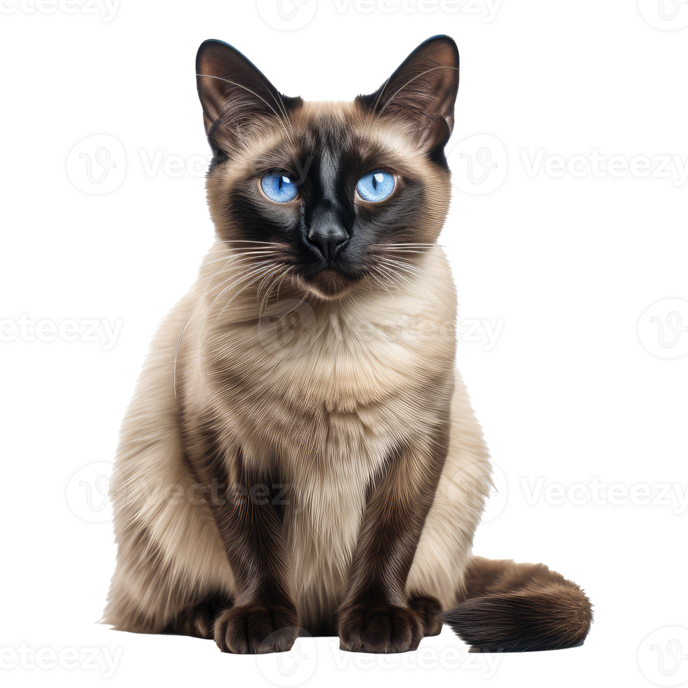 Siamese cat isolated on transparent background . AI Generated png