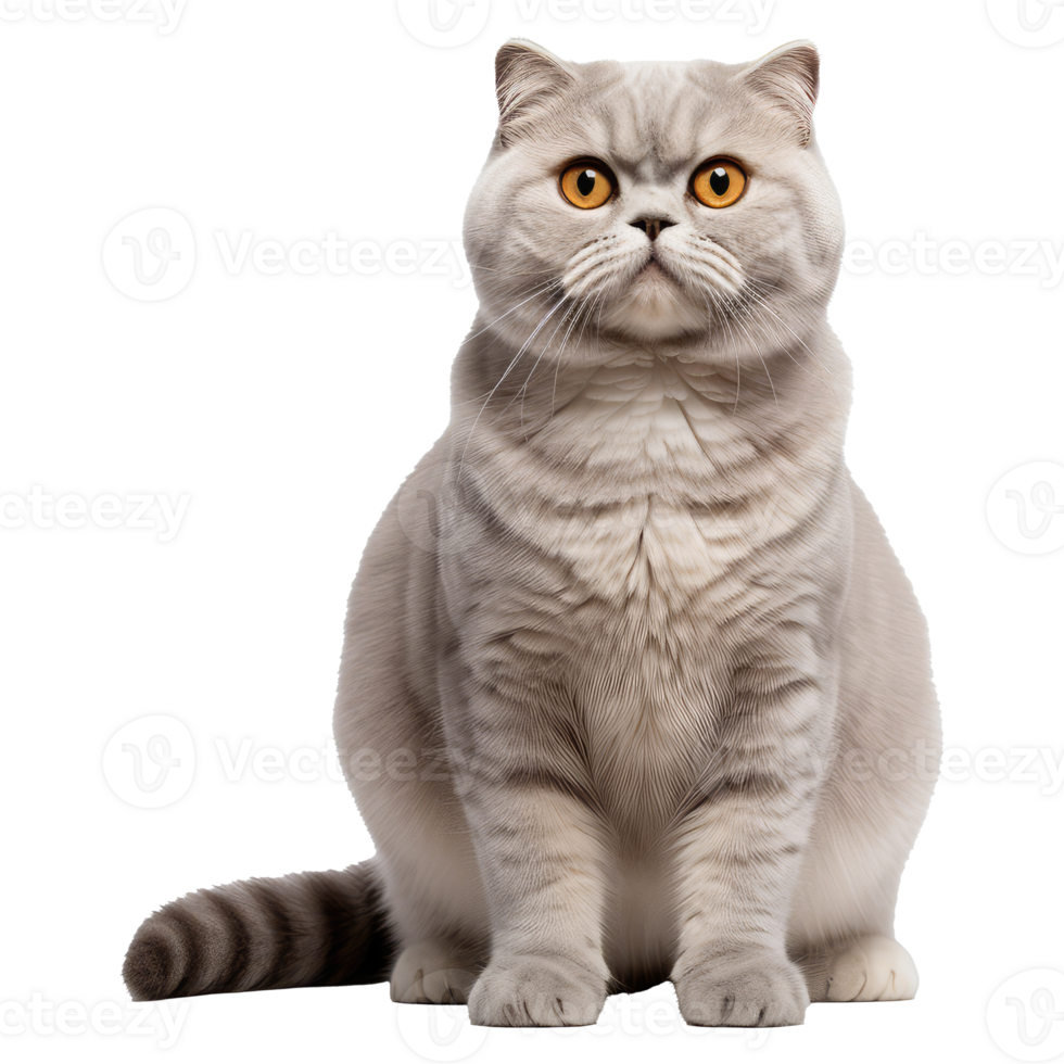 Scottish Fold cat isolated on transparent background . AI Generated png