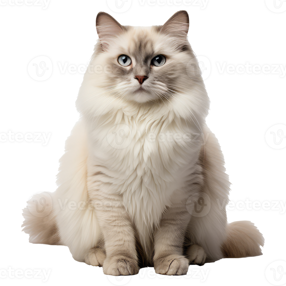Ragdoll cat isolated on transparent background . AI Generated png