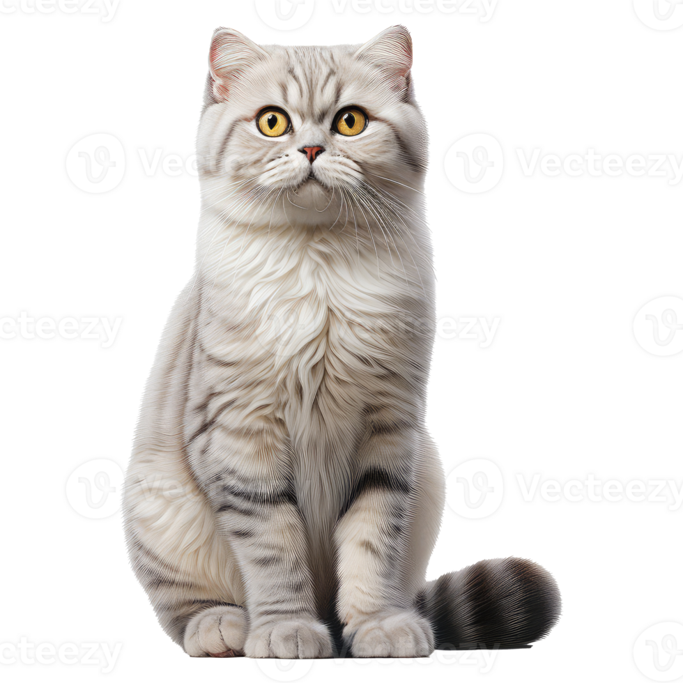 Scottish Fold cat isolated on transparent background . AI Generated png