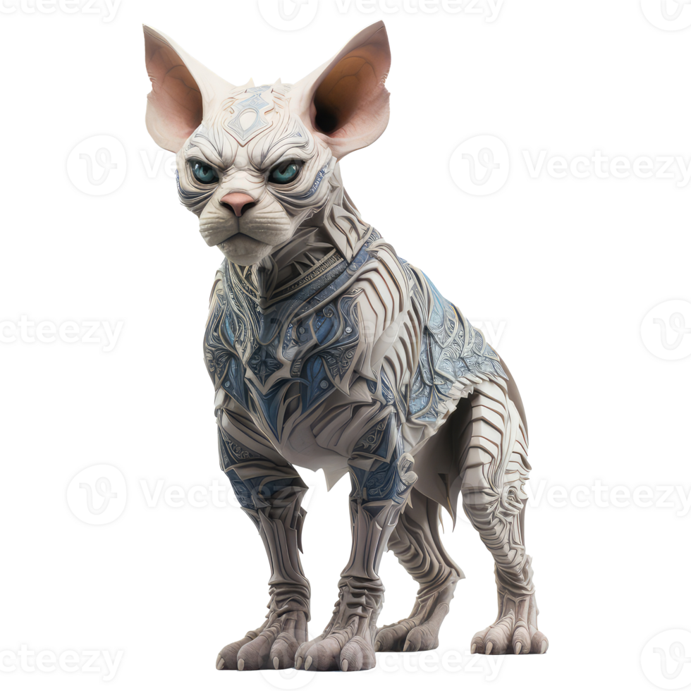 Sphynx cat isolated on transparent background . AI Generated png