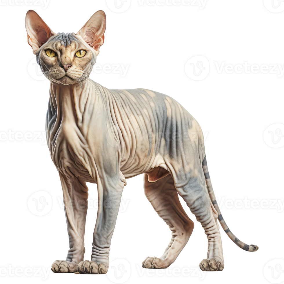 Sphynx cat isolated on transparent background . AI Generated png