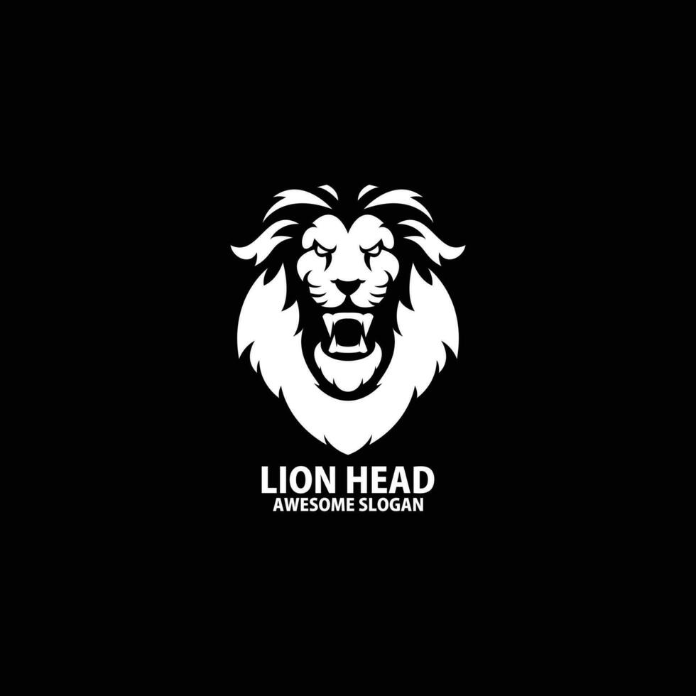 lion head design symbol logo vector