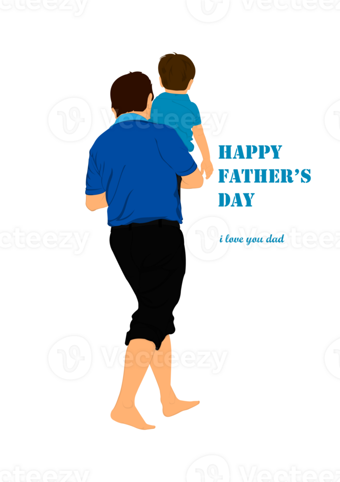 Graphics Design Father holding the young on hands concept Happy Father Day greeting card transparency png