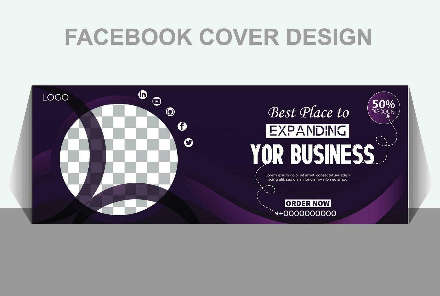 Business Facebook cover design. vector