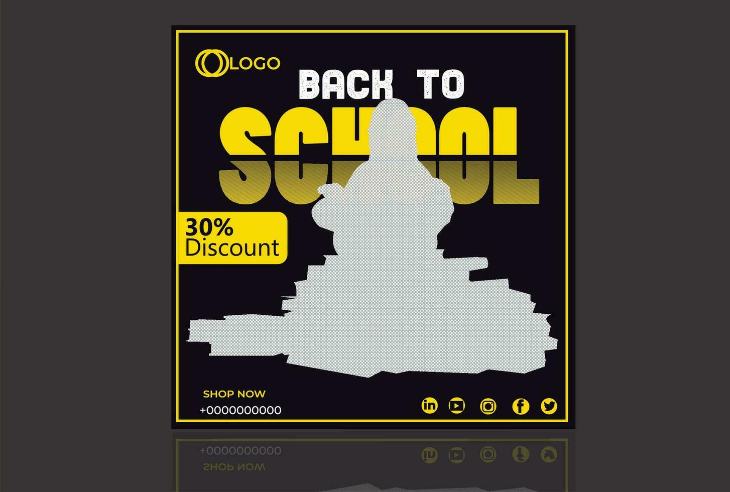 back to school social media banner design black background vector