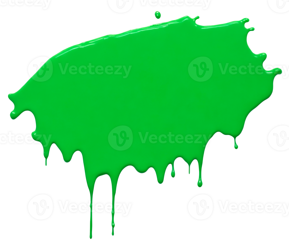 Green paint splash isolated on transparent background. AI Generative png