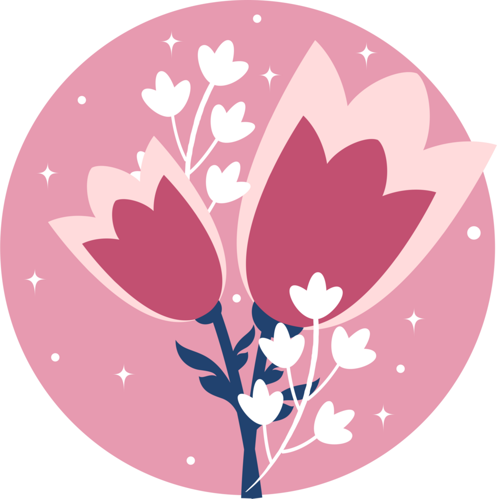 beautiful flower stamp png