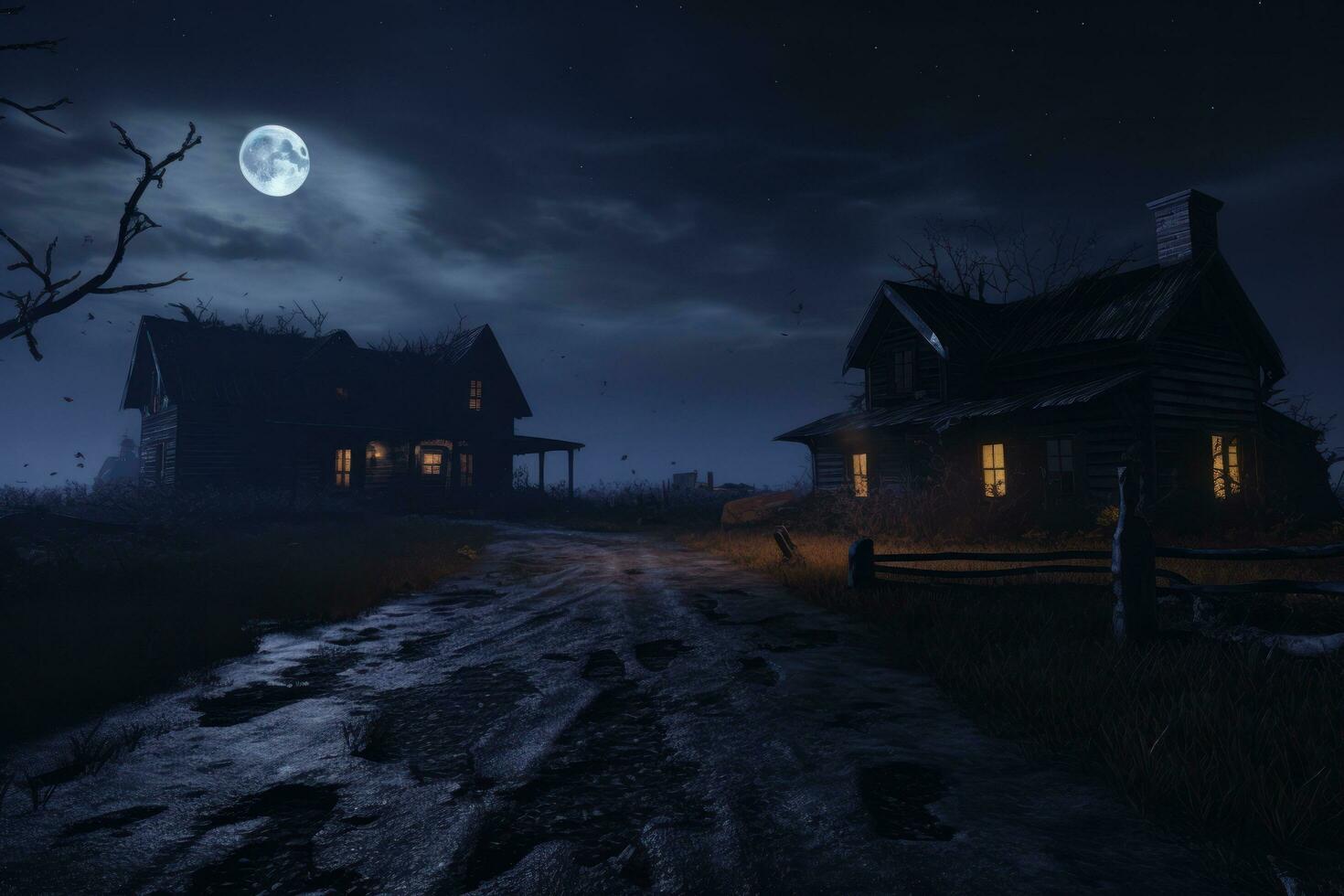 Halloween dark house background photo