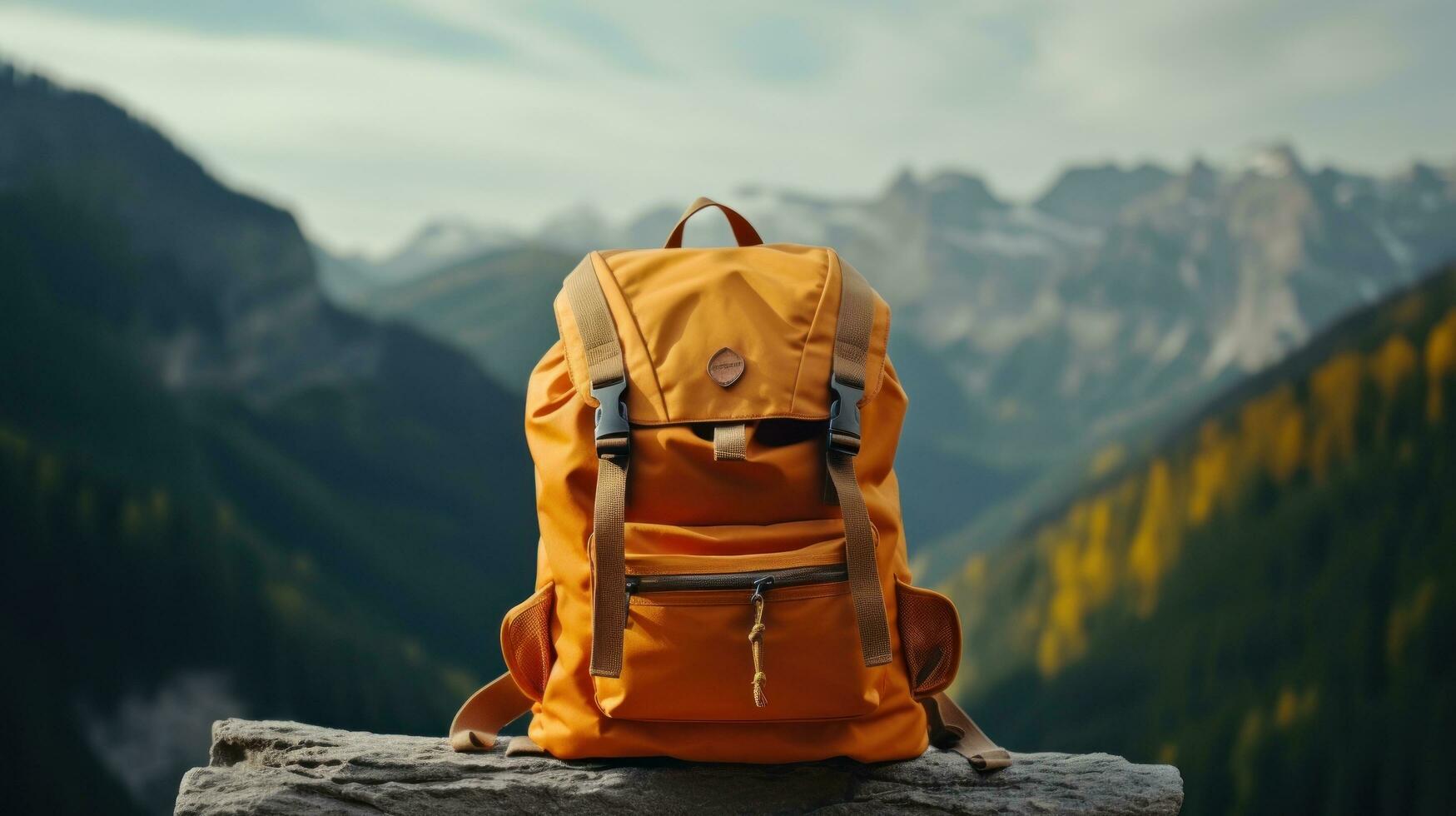 orange school backpack photo