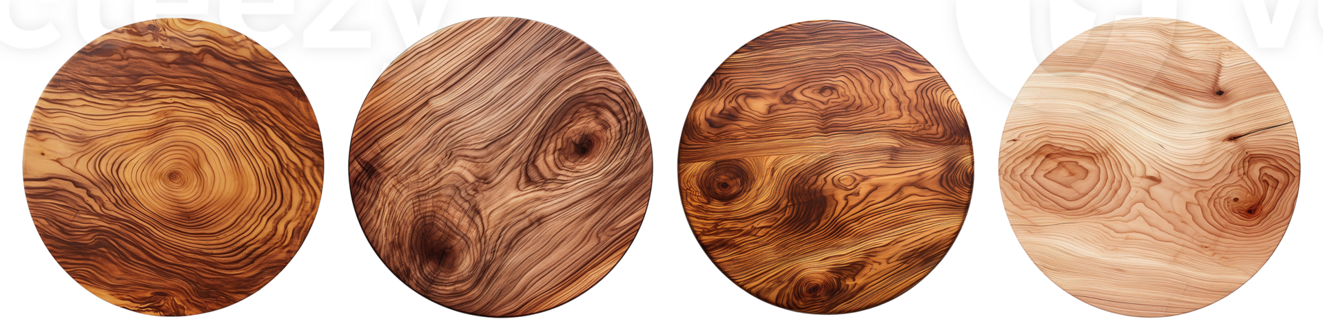 multifunctional circular wooden texture cutting board for cutting bread, pizza or steak serve, Generative AI png