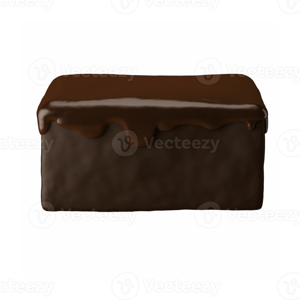 traditional chocolate brownie cake bar with dripping melted sauce