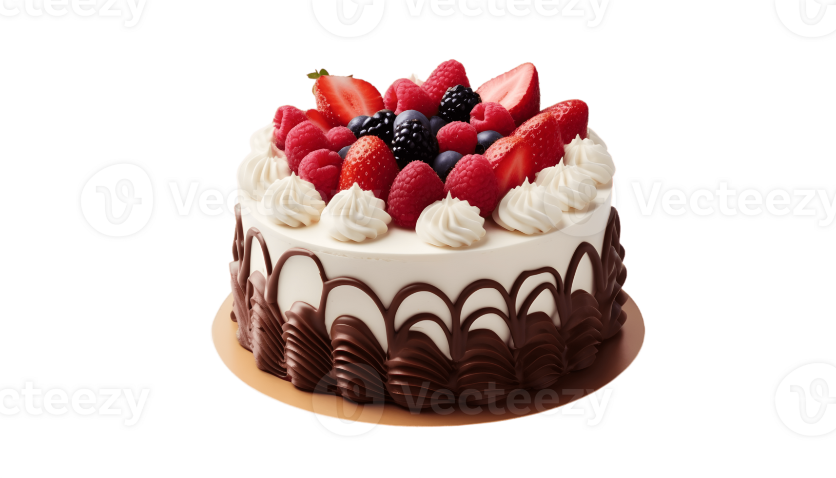 Birthday cake isolated on a transparent background, generative ai ...