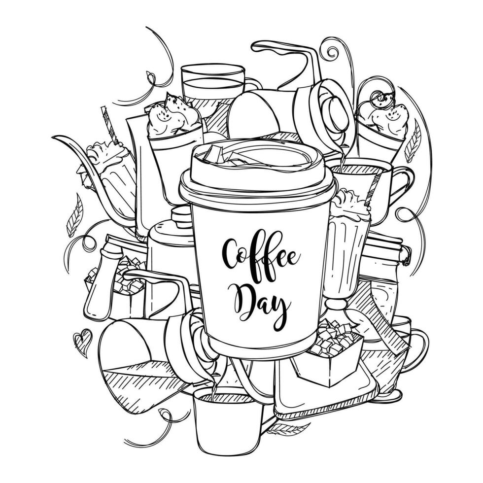 International Coffee Day Campaign In Doodle Art Of Coffee Design international-coffee-day-campaign-in-doodle-art-of-coffee-design