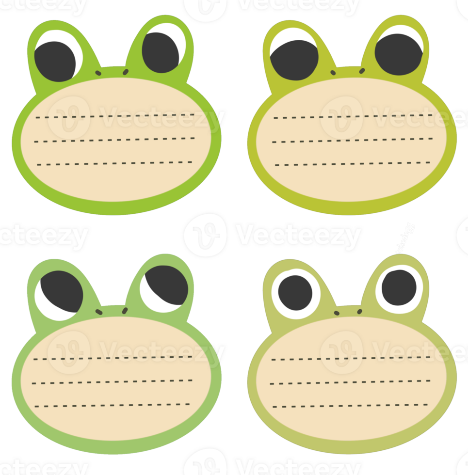 Frog Kids Name tag colourful notebook label png