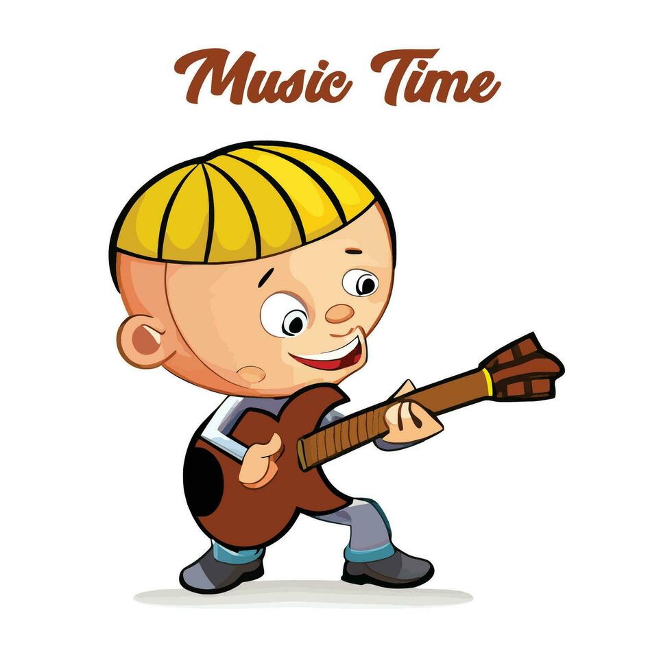 Baby Cartoon Orchestra Play Various Music. Cartoon Baby with Violin and Guitar. Funny Entertainment Party. Baby cartoon Instrument Acoustic Performance Flat Cartoon Vector Illustration