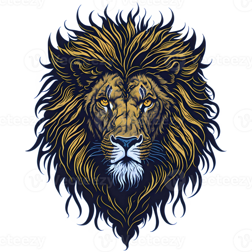 Vintage Lion Head PNG Design, Generative AI