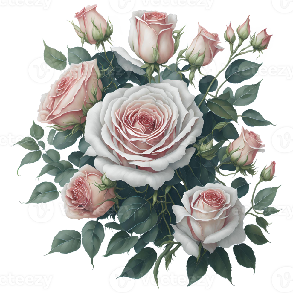 Watercolor Beautiful Rose PNG Design, Generative AI