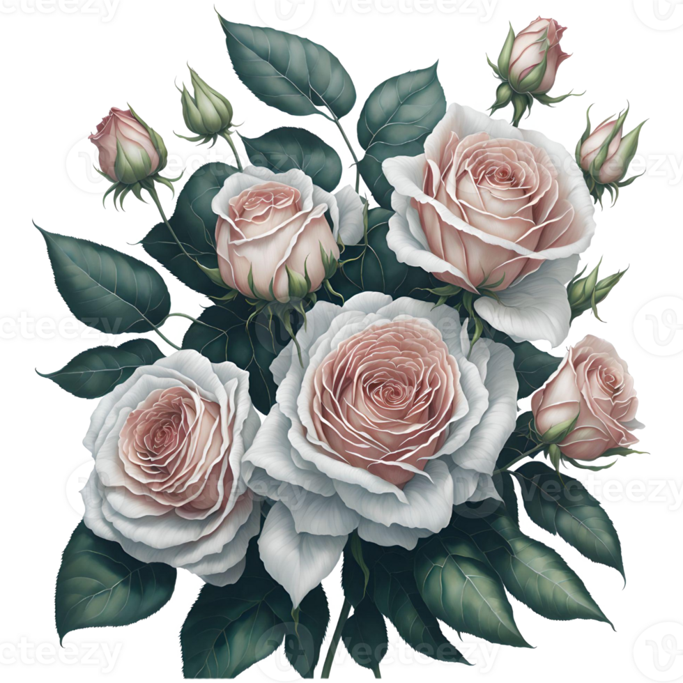 Watercolor Beautiful Rose PNG Design, Generative AI
