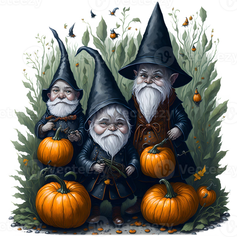 aquarelle Halloween gnomes png conception, génératif ai