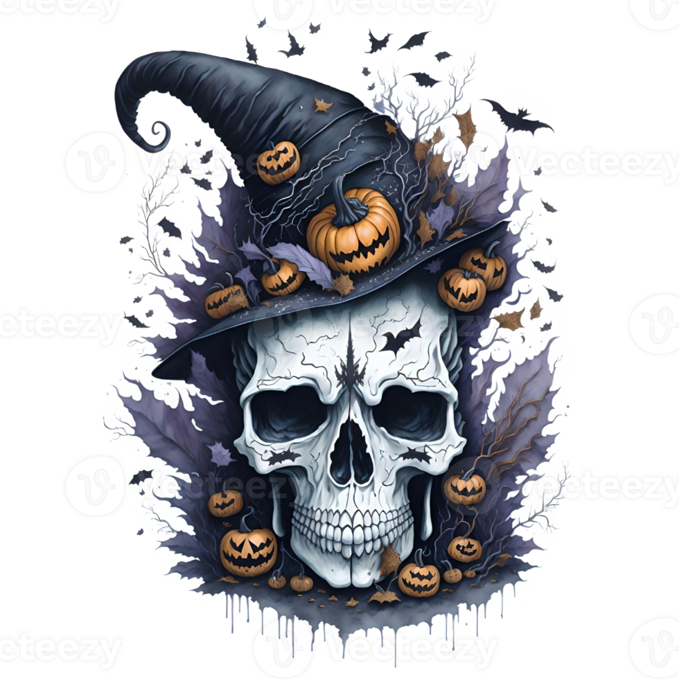 Watercolor Halloween Illustration PNG Design, Generative AI