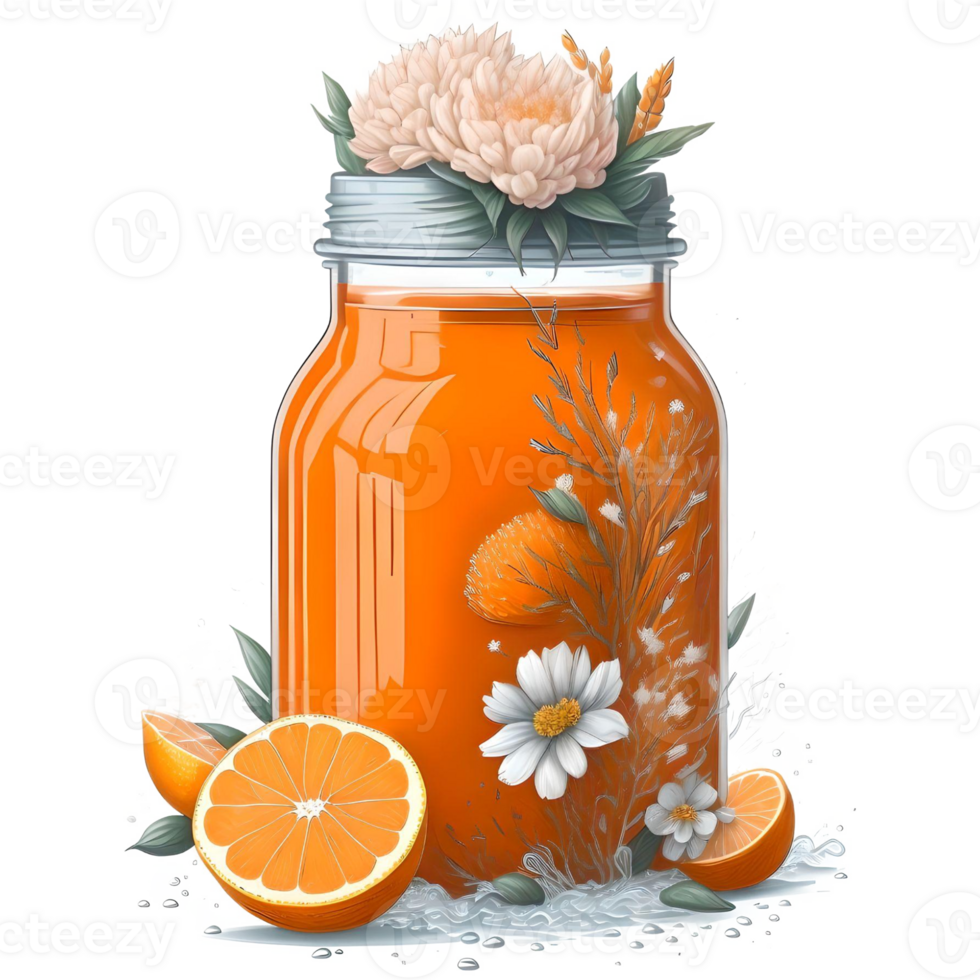 Watercolor Stylish Modern Jar PNG Design, Generative AI