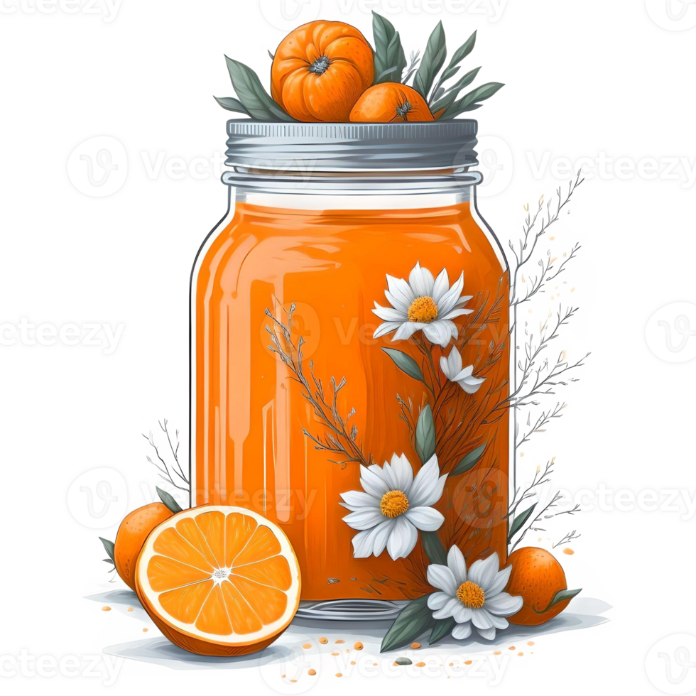Watercolor Stylish Modern Jar PNG Design, Generative AI
