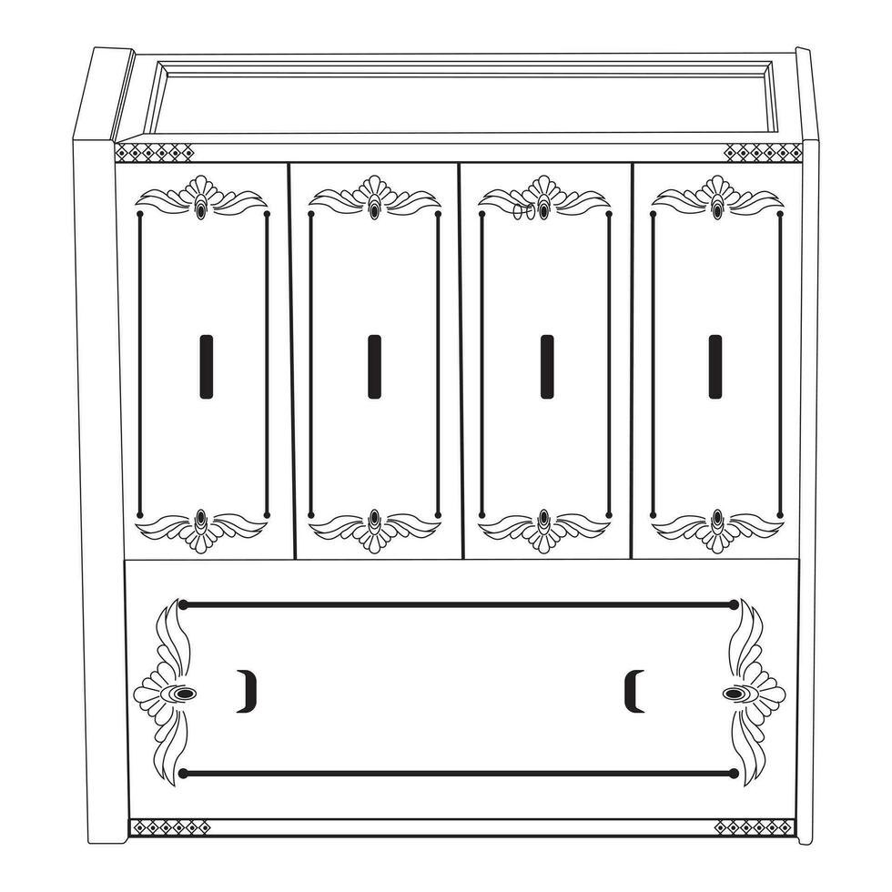 cerca abierto armario. guardarropas con ropa y zapatos, embalaje cajas aislado de madera alacena vector ilustración