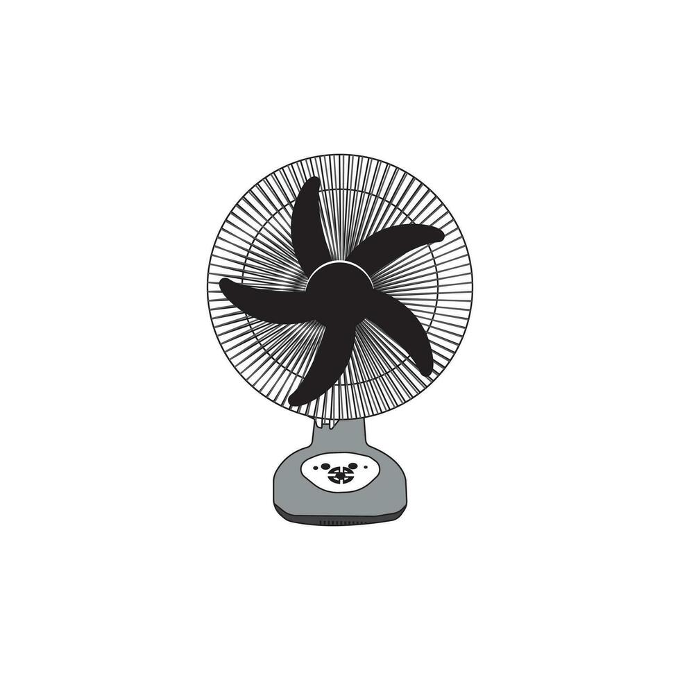 table fan vector flat illustration.Electric table fan.