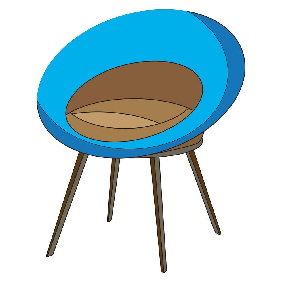 designers furniture for modern stylish house or office interior in front and angle view. empty egg armchair isolated on white background vector