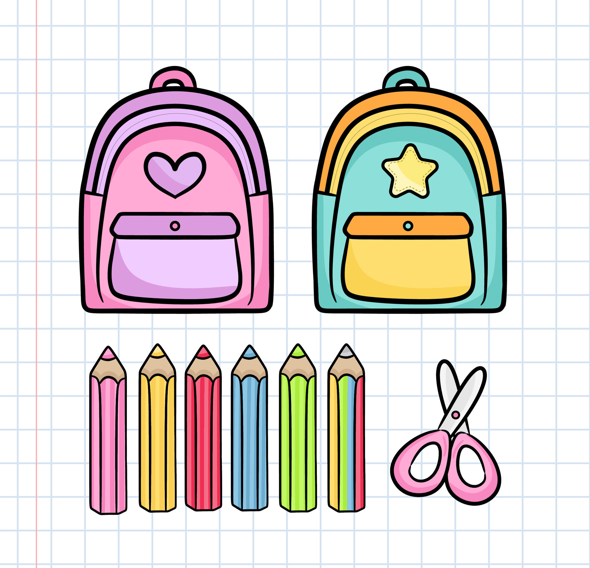 Back to school typography vector illustration colorful modern and school  items elements decoration background. 10564623 Vector Art at Vecteezy
