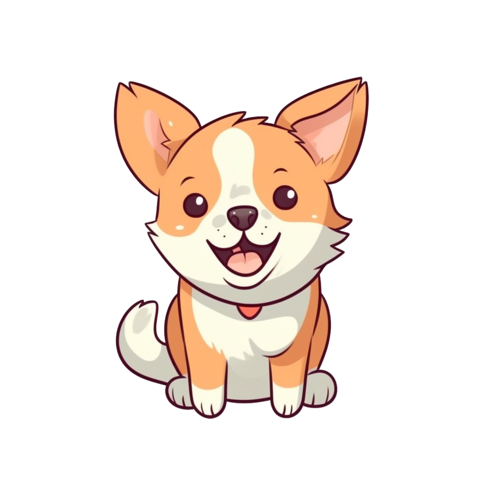 Dog Natural with a Kawaii face cute cartoon, Ai generate 27249150 PNG