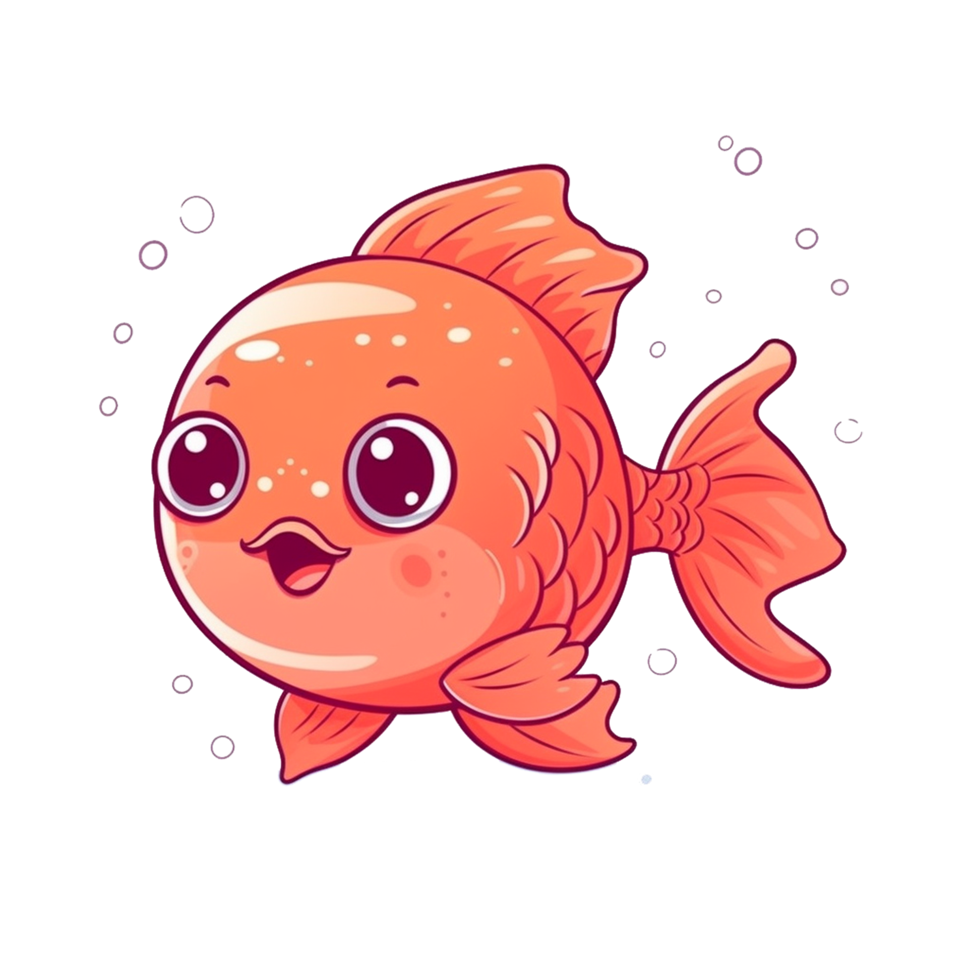 Fish Natural with a Kawaii face cute cartoon, Ai generate 27249172 PNG