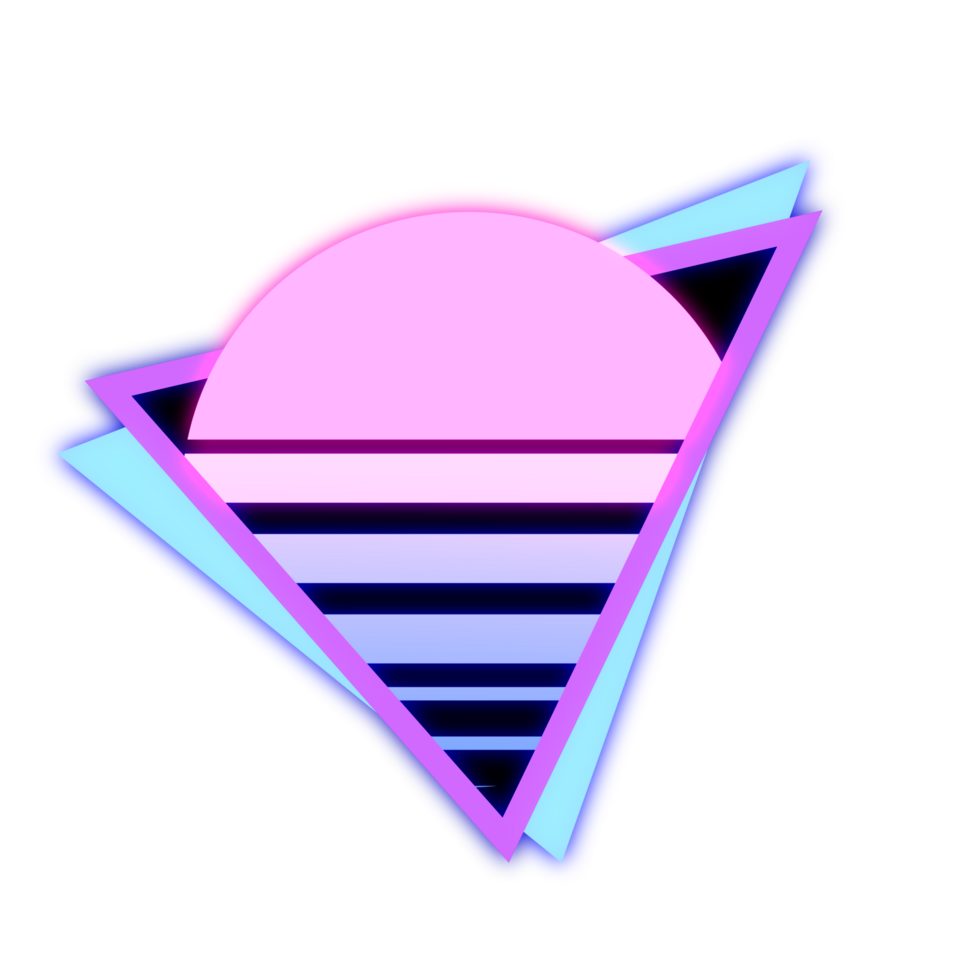 abstrakt Elemente Sonne Neon- Retrowave Stil 80er-90er png