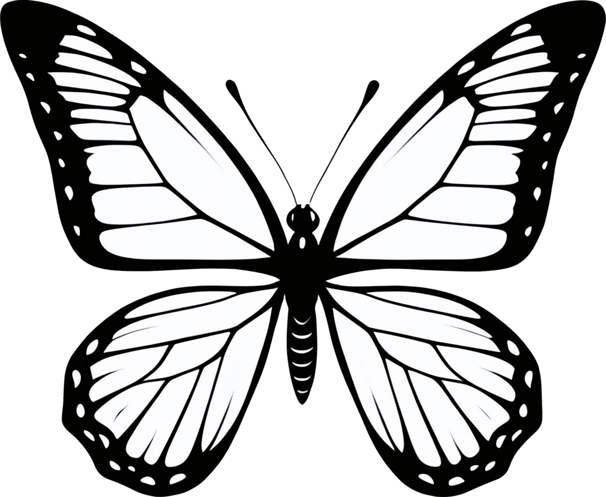 A vibrant color butterfly on a white background. AI- Generative png