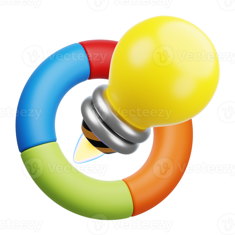 3D Chart with Business-related 3d elements. png
