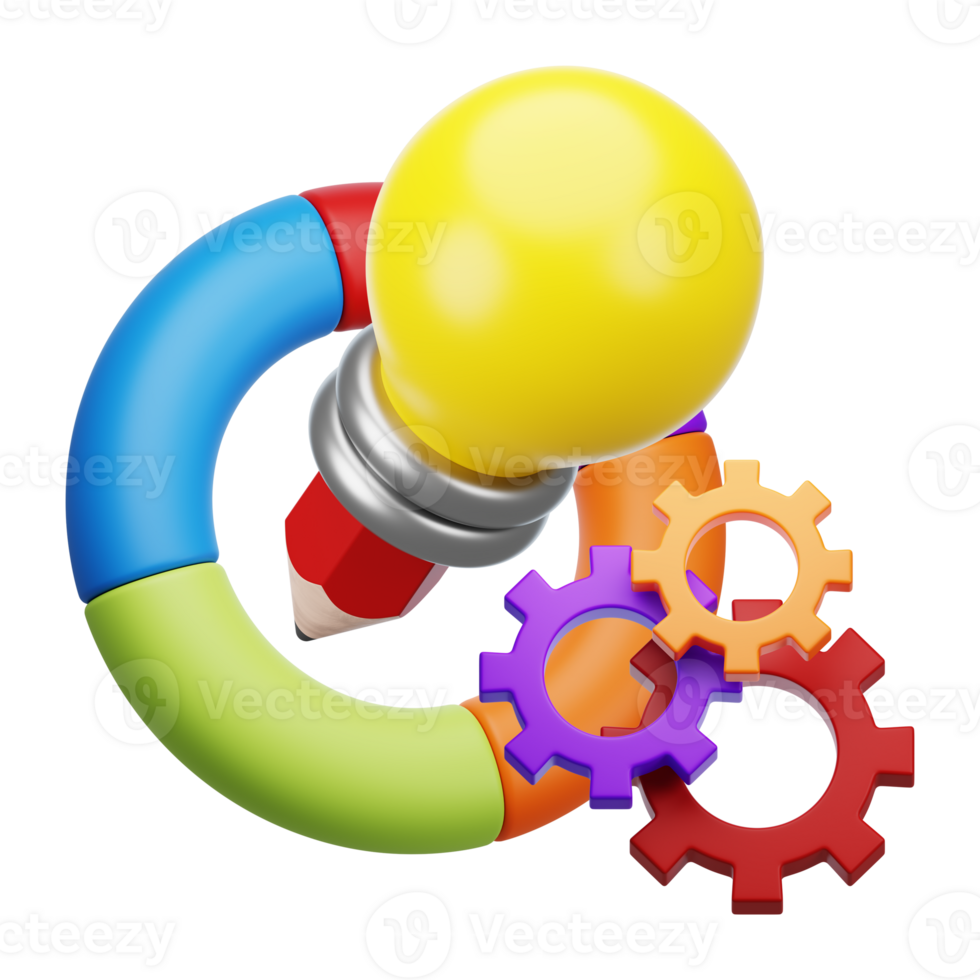 3D Chart with Business-related 3d elements. png
