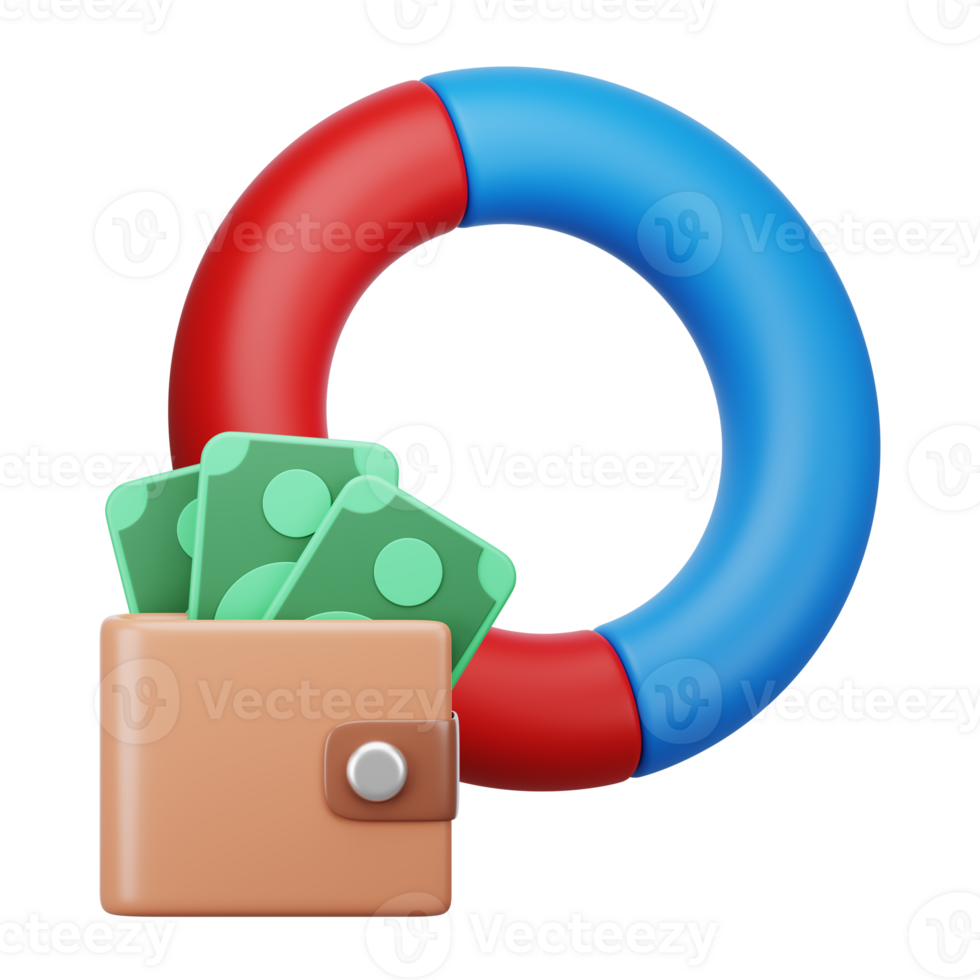 3D Chart with Business-related 3d elements. png